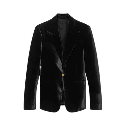 Single-Buttoned Velvet Blazer
