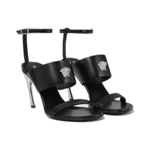 Medusa Head-Embellished Ankle-Strap Sandals