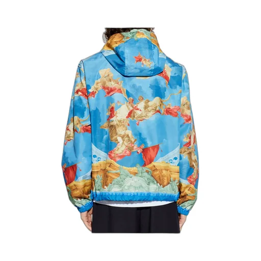Pattern-Printed Hooded Jacket