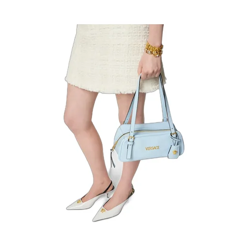 Logo-Lettering Zipped Shoulder Bag