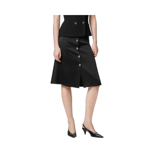 High-Waist Satin Skirt