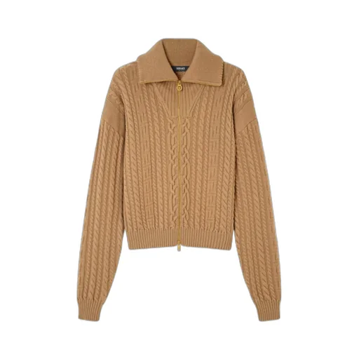 Zip-Up Knitted Cardigan