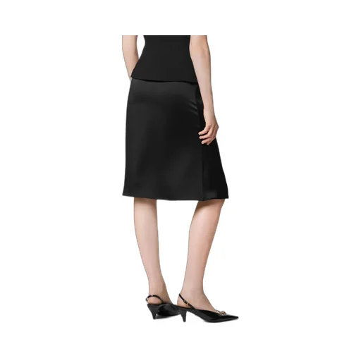 High-Waist Satin Skirt