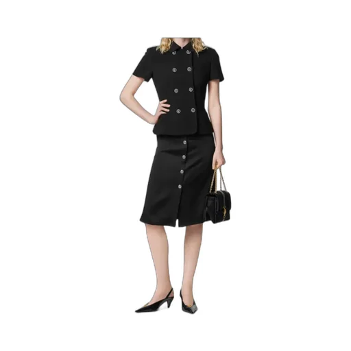 High-Waist Satin Skirt