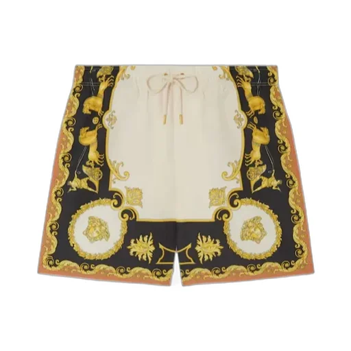 Baroque-Print Swim Shorts