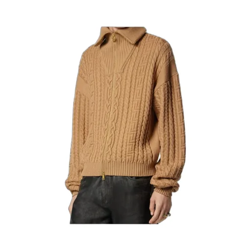 Zip-Up Knitted Cardigan