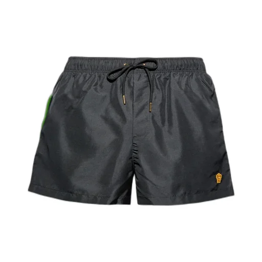 Drawstring Logo-Patch Swim Shorts