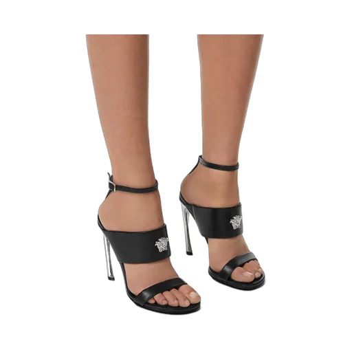Medusa Head-Embellished Ankle-Strap Sandals