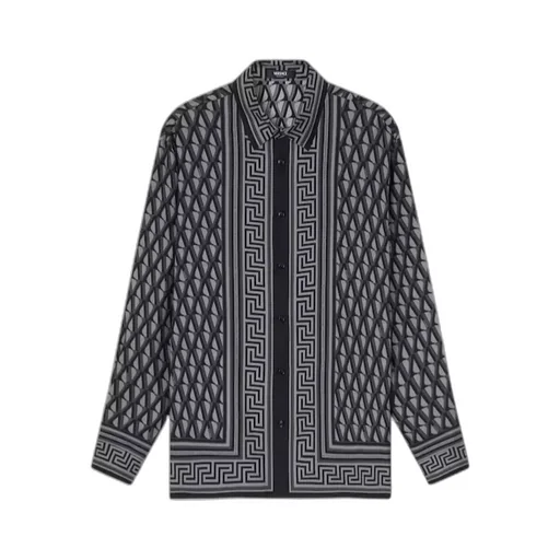 Pattern-Printed Long-Sleeved Shirt