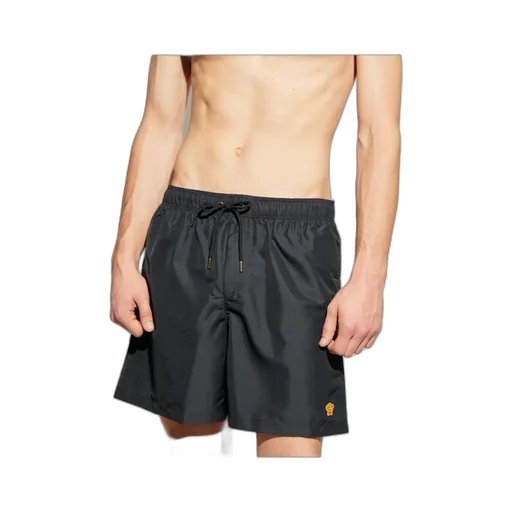 Drawstring Logo-Patch Swim Shorts