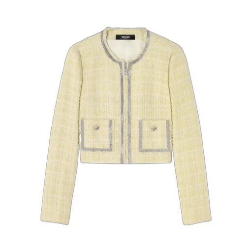 Embellished Cropped Tweed Jacket