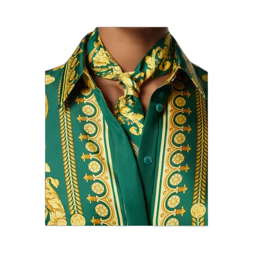Barocco-Printed Skinny Cut Scarf Tie