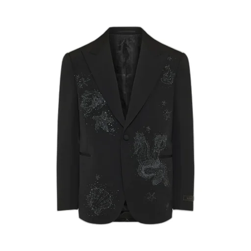 Embellished Single-Breasted Tailored Blazer