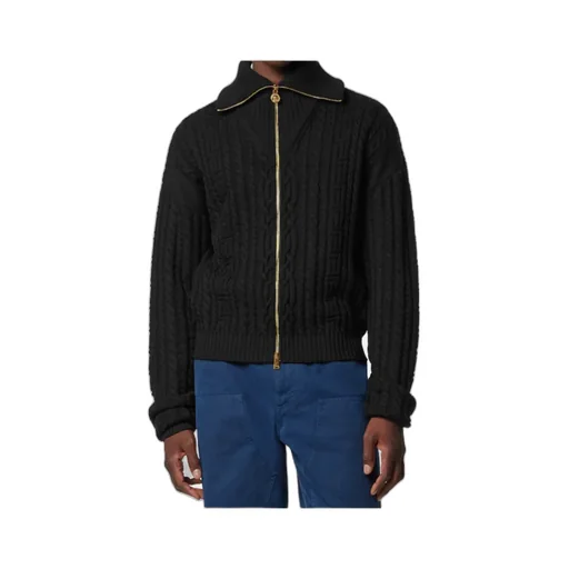 Zip-Up Knitted Cardigan