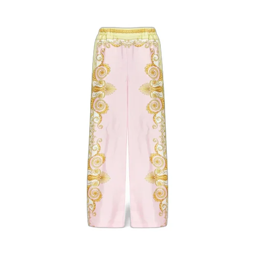 Pattern-Printed Straight-Leg Trousers