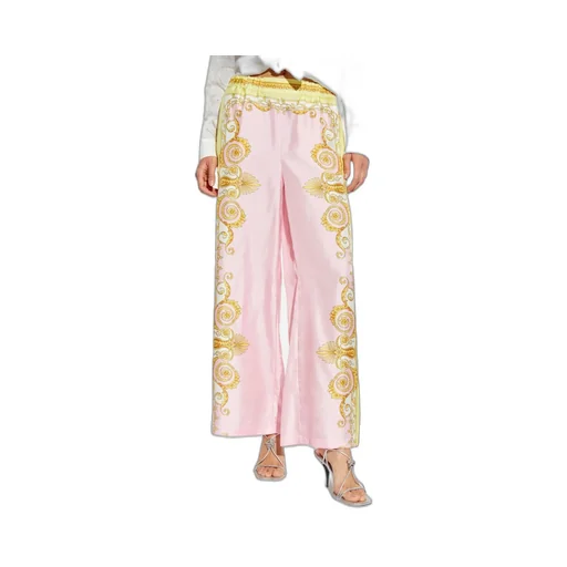Pattern-Printed Straight-Leg Trousers