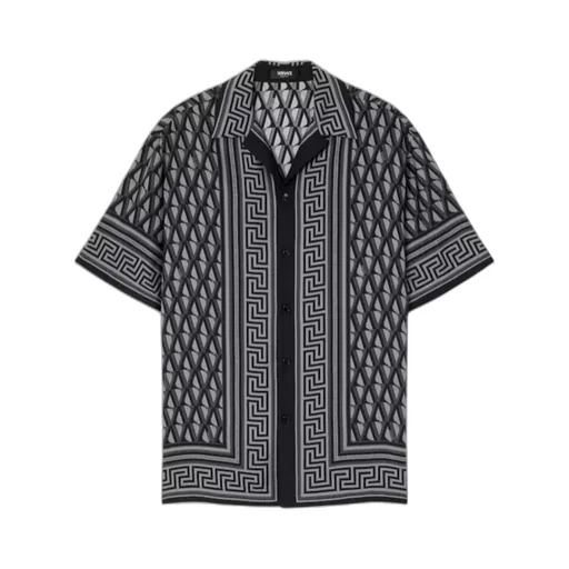 Pattern-Printed Short-Sleeved Shirt