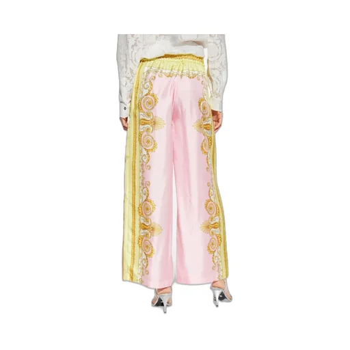 Pattern-Printed Straight-Leg Trousers