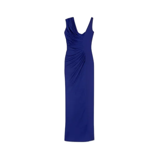 Medusa Head Logo Plaque Side-Slit Maxi Dress