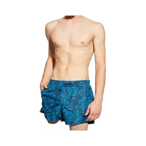 Floral-Motif Drawstring Swim Shorts