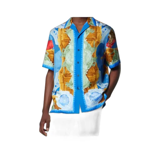 Pattern-Printed Short-Sleeved Shirt