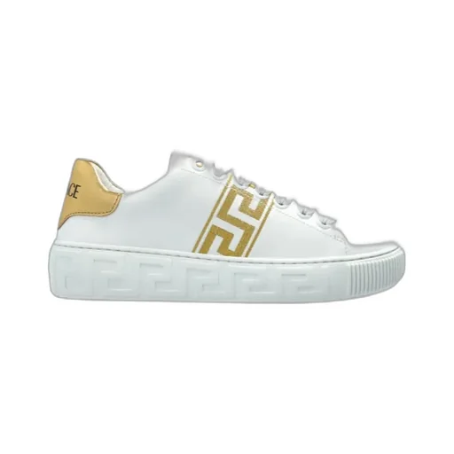 Greca-Printed Lace-Up Sneakers