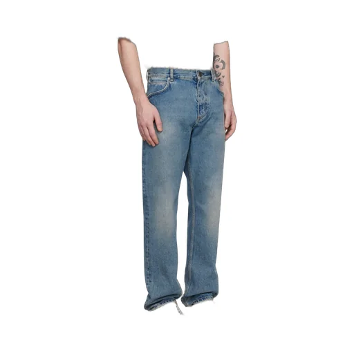 Vintage Effect Mid Rise Jeans