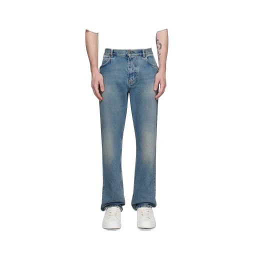 Vintage Effect Mid Rise Jeans