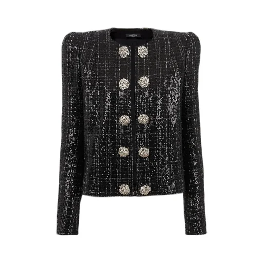 Tweed Sequin Embellished Jacket