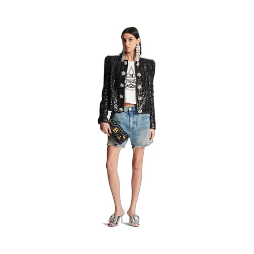 Tweed Sequin Embellished Jacket