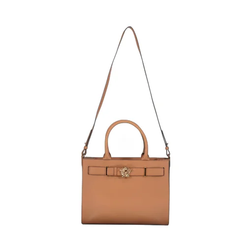Medusa-Buckle Leather Tote Bag