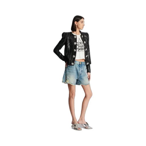 Tweed Sequin Embellished Jacket
