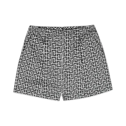 Monogram-Print Satin Shorts