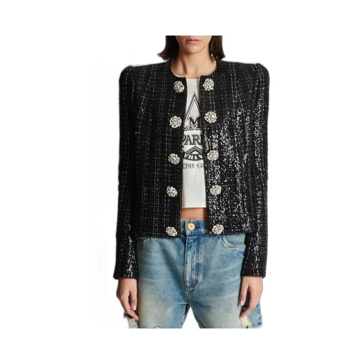 Tweed Sequin Embellished Jacket