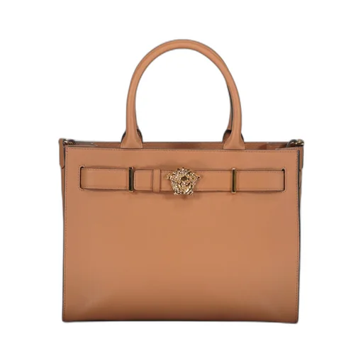 Medusa-Buckle Leather Tote Bag