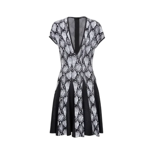 Snakeskin Jacquard Dress