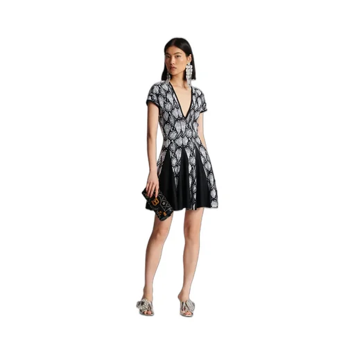 Snakeskin Jacquard Dress