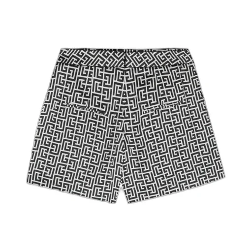Monogram-Print Satin Shorts