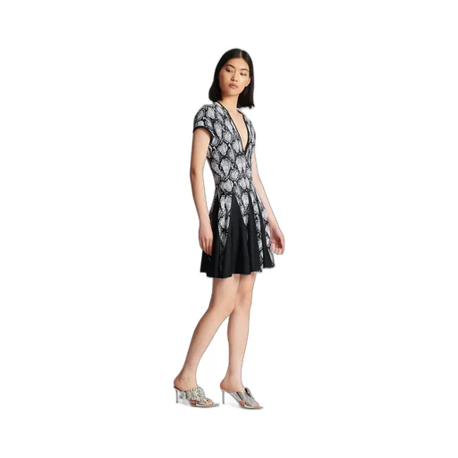 Snakeskin Jacquard Dress