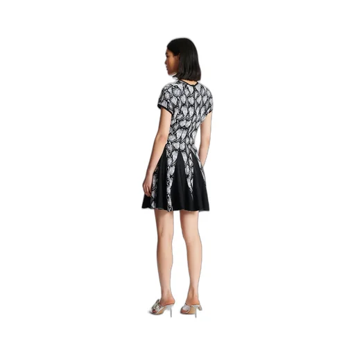 Snakeskin Jacquard Dress