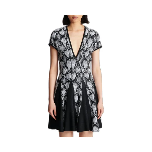 Snakeskin Jacquard Dress