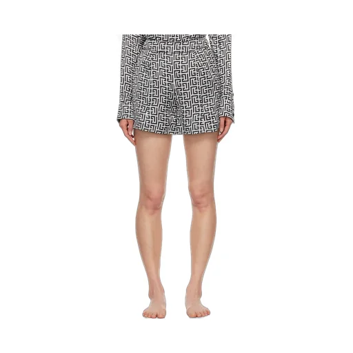 Monogram-Print Satin Shorts