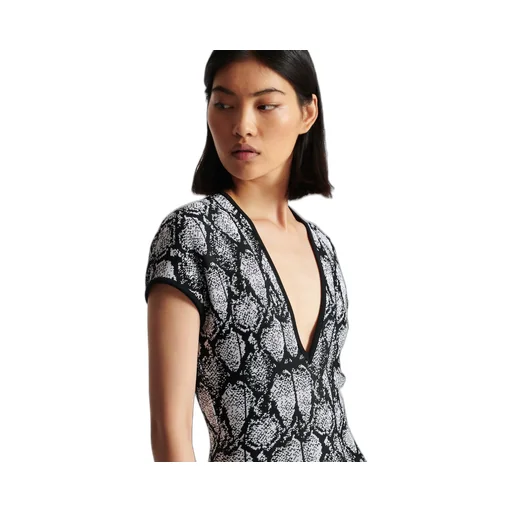 Snakeskin Jacquard Dress