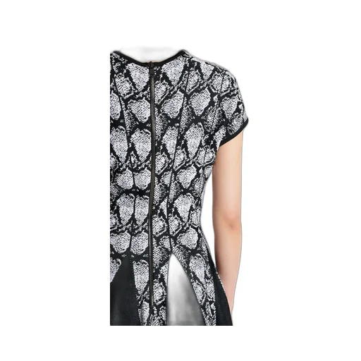 Snakeskin Jacquard Dress
