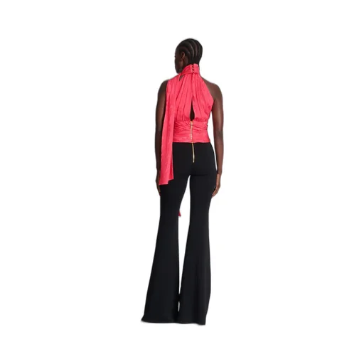 Sleeveless Top With Draped Collar