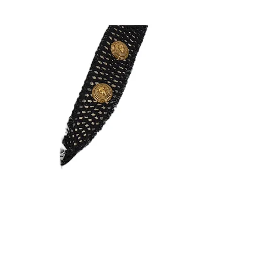 Button-Embellished Tweed Crop Top