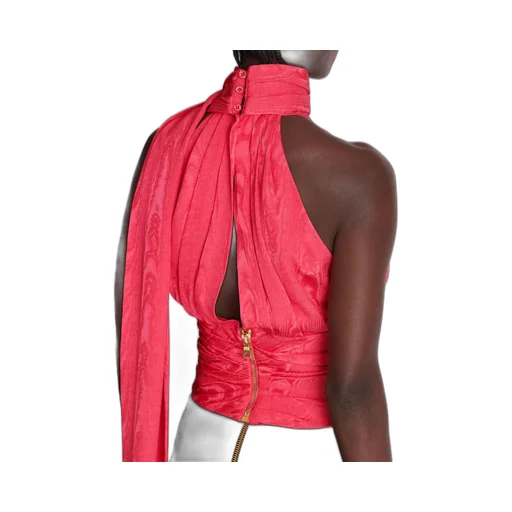 Sleeveless Top With Draped Collar