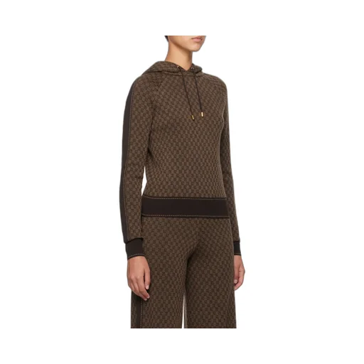 Monogram Jacquard Hooded Sweater