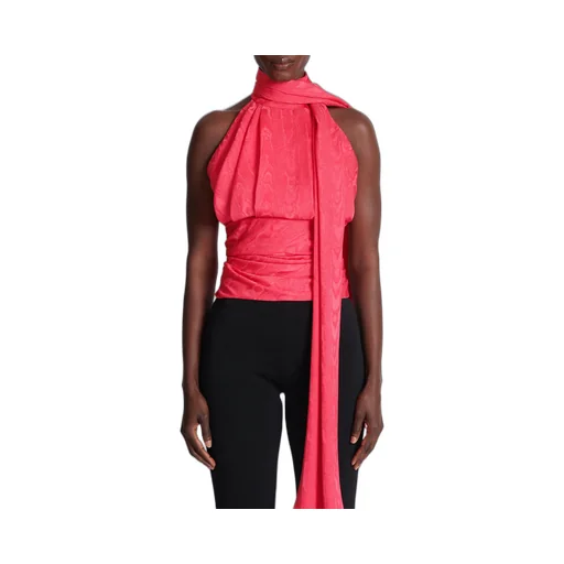 Sleeveless Top With Draped Collar