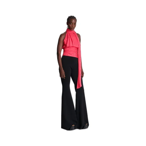 Sleeveless Top With Draped Collar